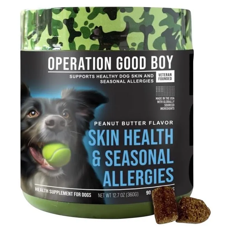 Operation Good Boy SRE Dog Allergy Support Chews – 90 Count Omega‑3 Formula