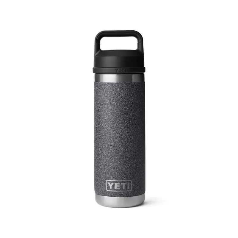 YETI Rambler 18‑oz Stainless Steel Bottle With Chug Cap – Black Stone, BPA‑Free