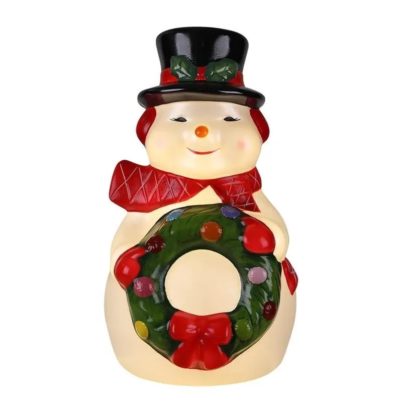 Mr. Christmas LED Warm White Nostalgic Snowman – 24‑Inch Battery‑Operated Blow‑Mold Decoration