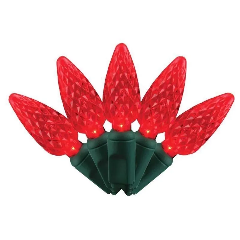 5‑Piece Red C6 LED Holiday Replacement Bulbs – Celebrations