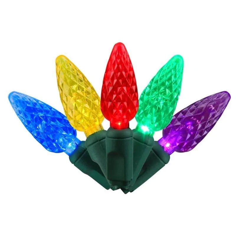 Multicolor LED C6 Christmas Bulbs – 5‑Piece Replacement Set By Celebrations
