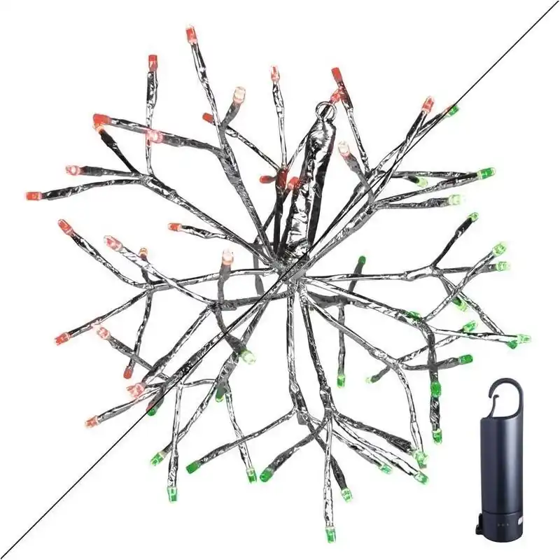 12‑in. Rechargeable LED Shimmer Sphere – Green/Red Hanging Décor