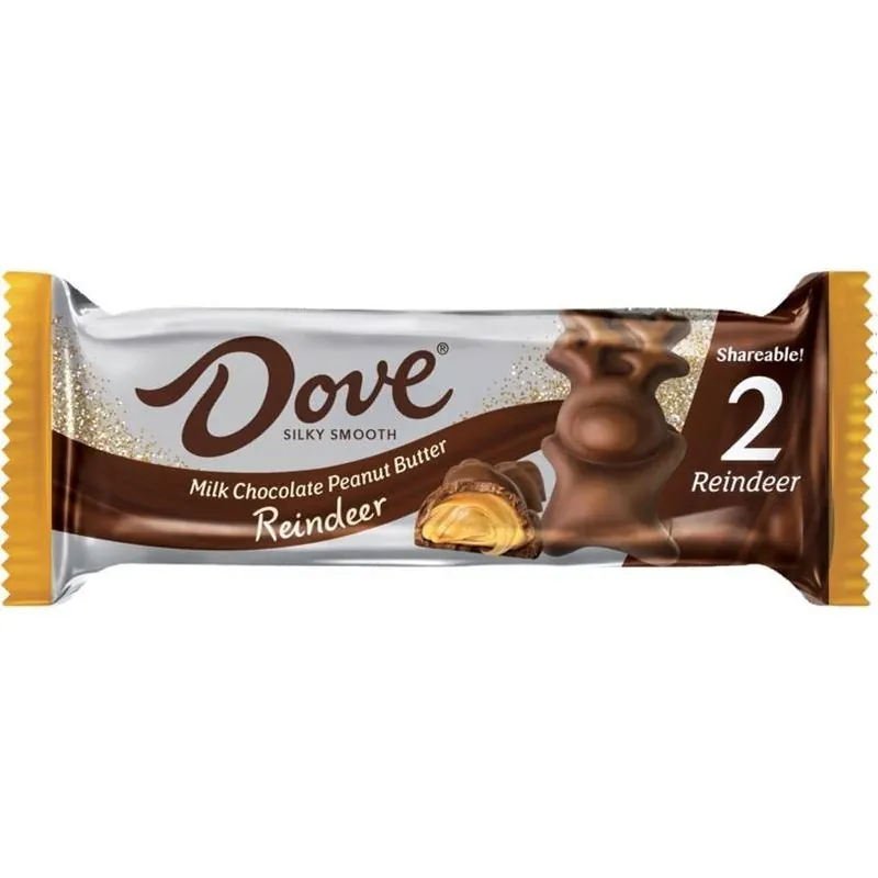 Dove Reindeer Peanut Butter Chocolate Bar – Single Premium Treat