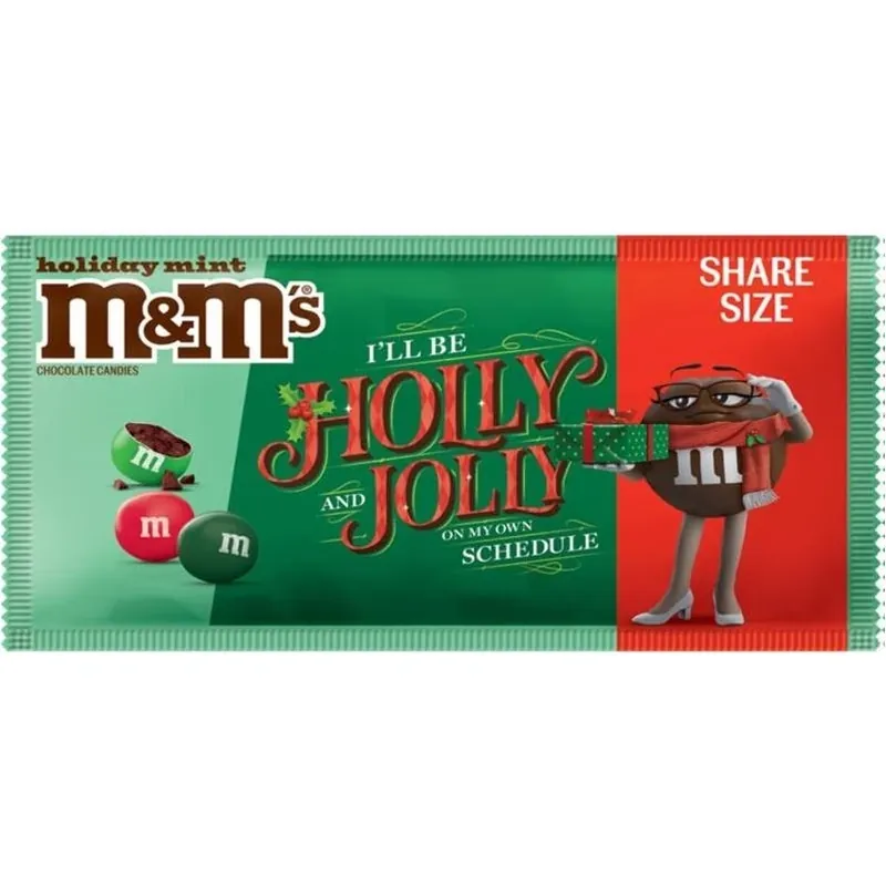 Holly Jolly Peppermint Milk Chocolate M&M‘s Holiday Candy – 1 Pack