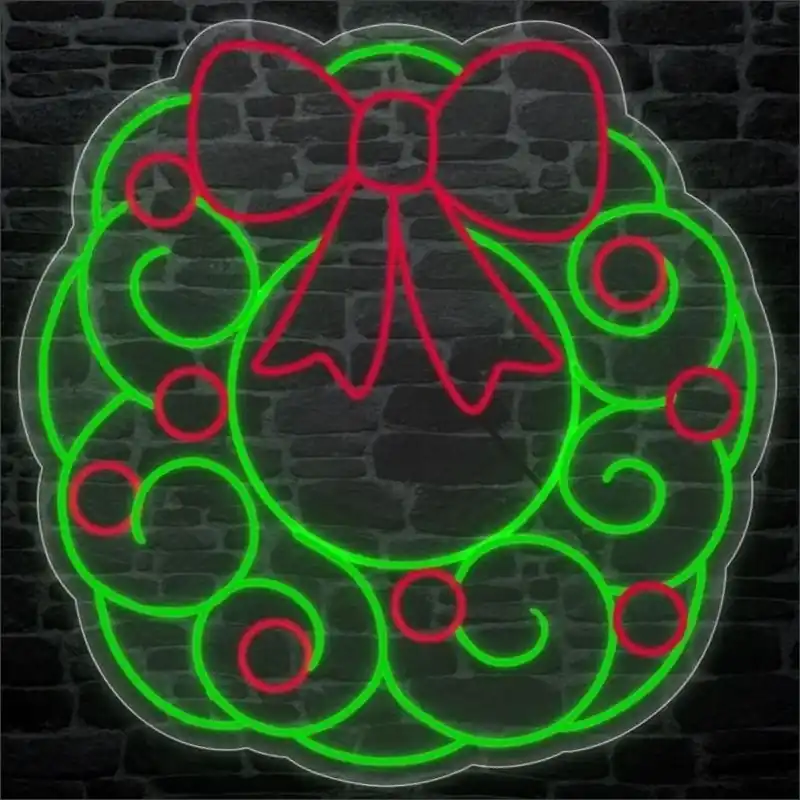 Luxe Light Decor LED Red & Green Christmas Wreath – Plug‑In Festive Hanging Décor