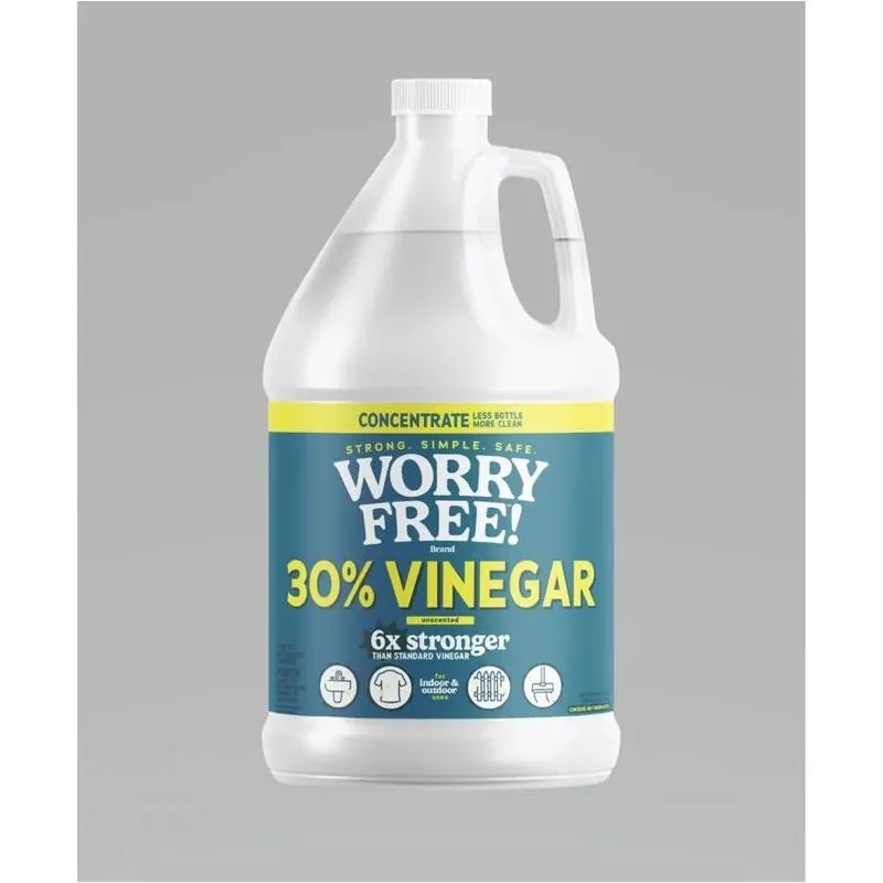 Worry Free Concentrated Unscented All‑Purpose Cleaning Vinegar – 1 Gal Eco‑Friendly Liquid Cleaner