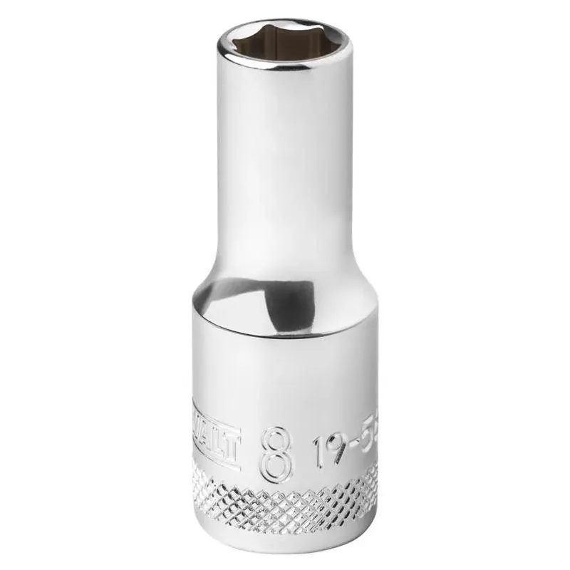 DeWalt 8 mm × 3/8 in. 6‑Point Deep Socket – Chrome Vanadium Steel