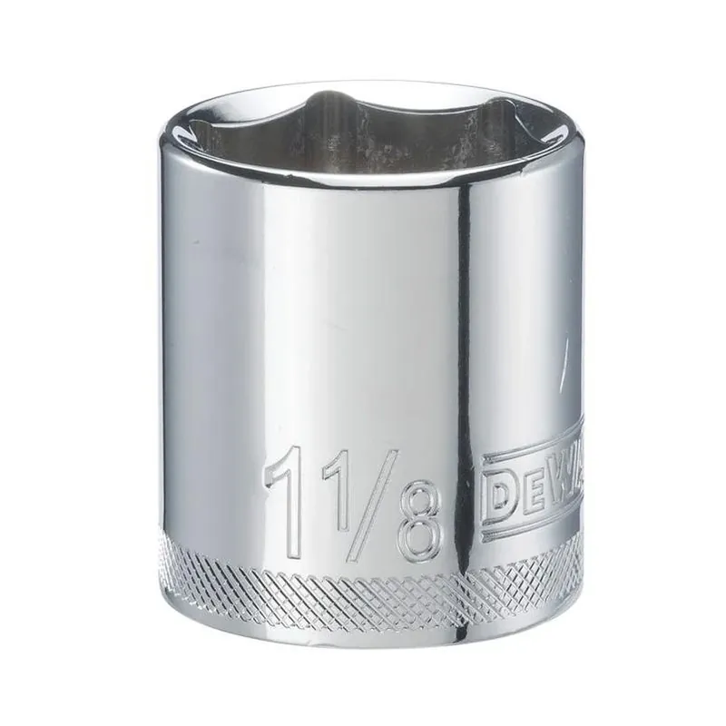 DeWalt 1-1/8" 6‑Point SAE 1/2" Drive Socket – Chrome Vanadium