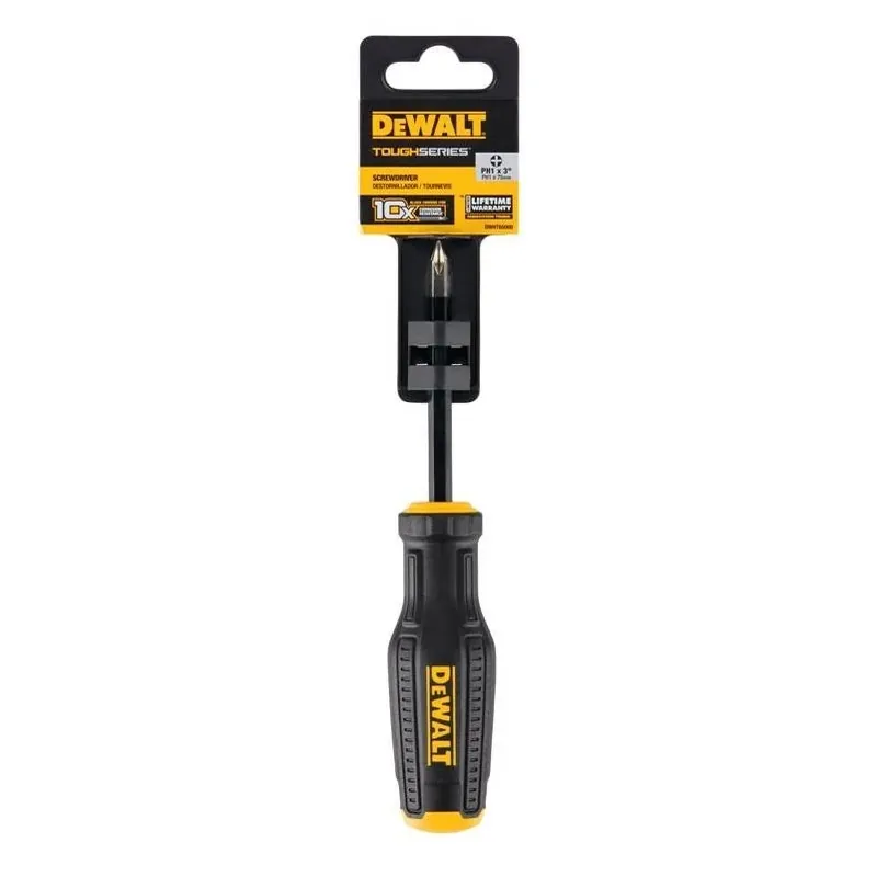 DeWalt ToughSeries 1‑Inch Phillips Screwdriver – 3‑Inch Chrome Vanadium Steel With Bi‑Material Grip