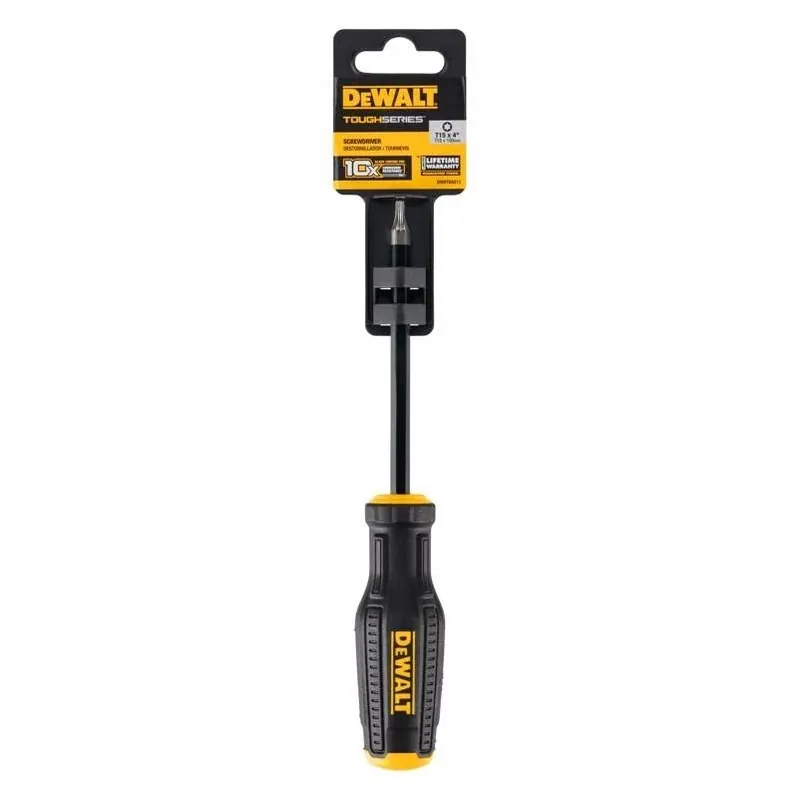 DeWalt ToughSeries T15 4‑in. Cushion‑Grip Screwdriver – Heavy‑Duty Chrome‑Plated Steel