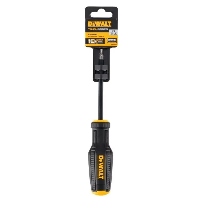 DeWalt ToughSeries T25 4‑in Screwdriver – Rugged Chrome‑Plated Steel