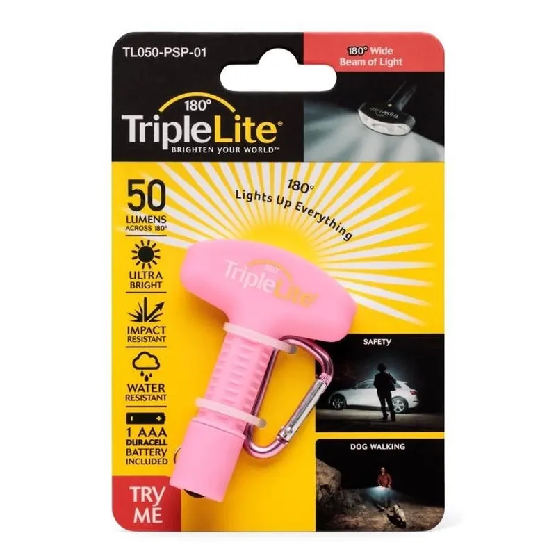 TripleLite Pink AAA LED Flashlight – 50 Lumen Waterproof Compact Beam