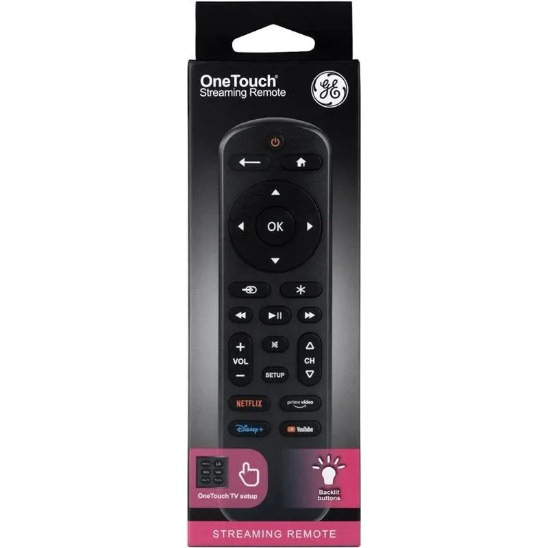 GE One Touch Programmable Universal Remote – 2 AAA Batteries, Single‑Device Control