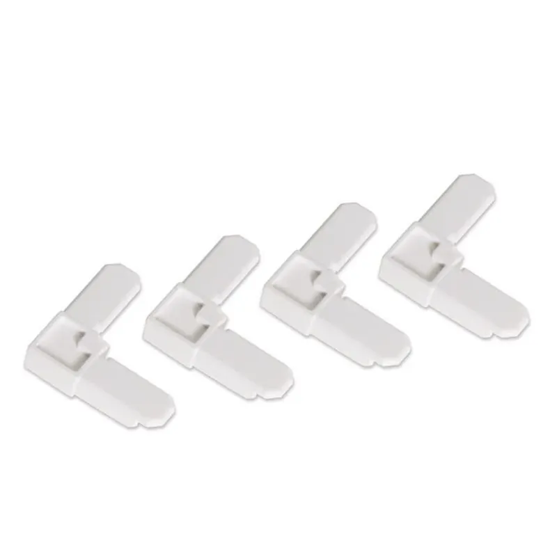M‑D White Plastic Frame Corner Brackets – 7/16 In Height, Pack Of 4