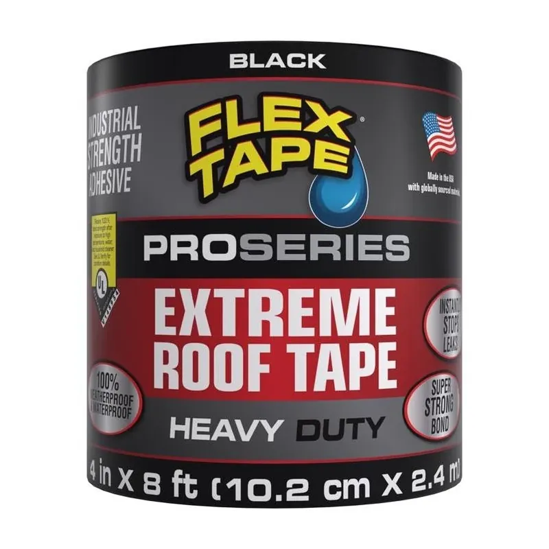 Flex Tape Pro Series Heavy‑Duty Black Waterproof Repair Tape – 4" × 8 ft