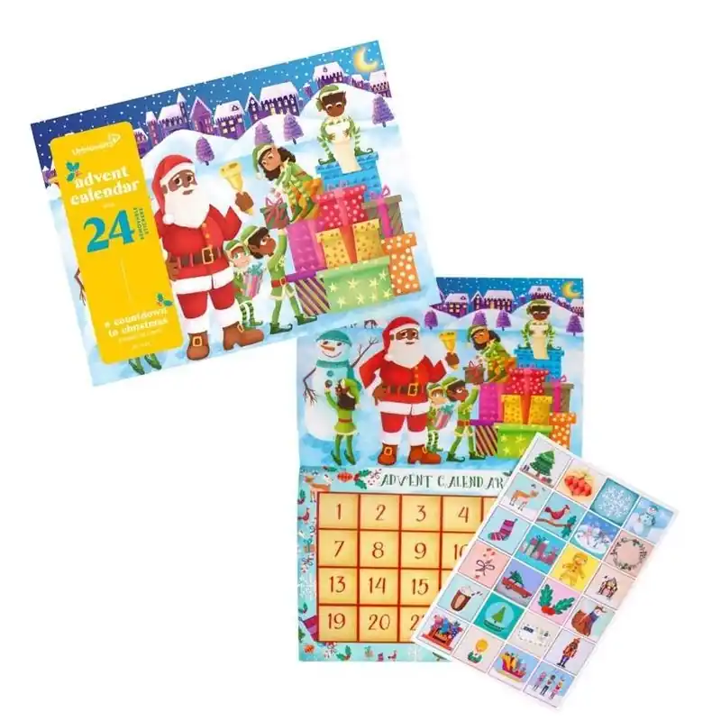 Upbounders Santa Advent Sticker Calendar – Black & Brown Holiday Countdown