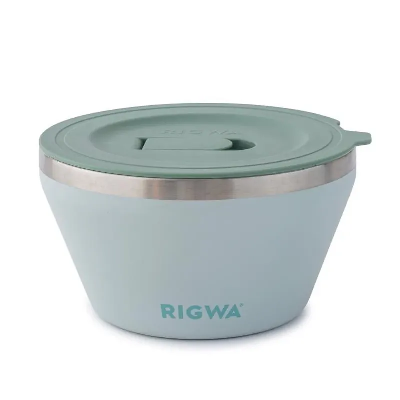 Rigwa Life 40‑oz Sage Stainless Steel Bowl Set With Lid – 6‑Piece Kitchen Storage Kit
