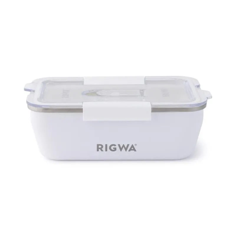 Rigwa Life Snowbird Stainless Steel Bento Box Set – 8×5 in Double‑Wall Lunch Container With Silicone Accessories