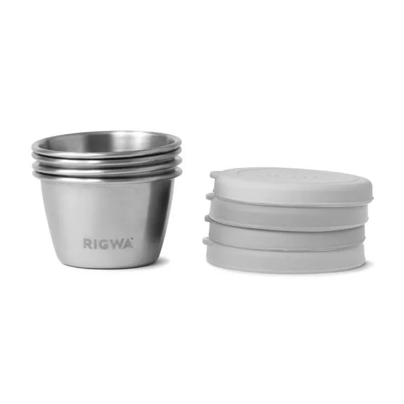 Rigwa Life Stainless Steel Dressing Containers – 4‑Piece Leak‑Proof Set
