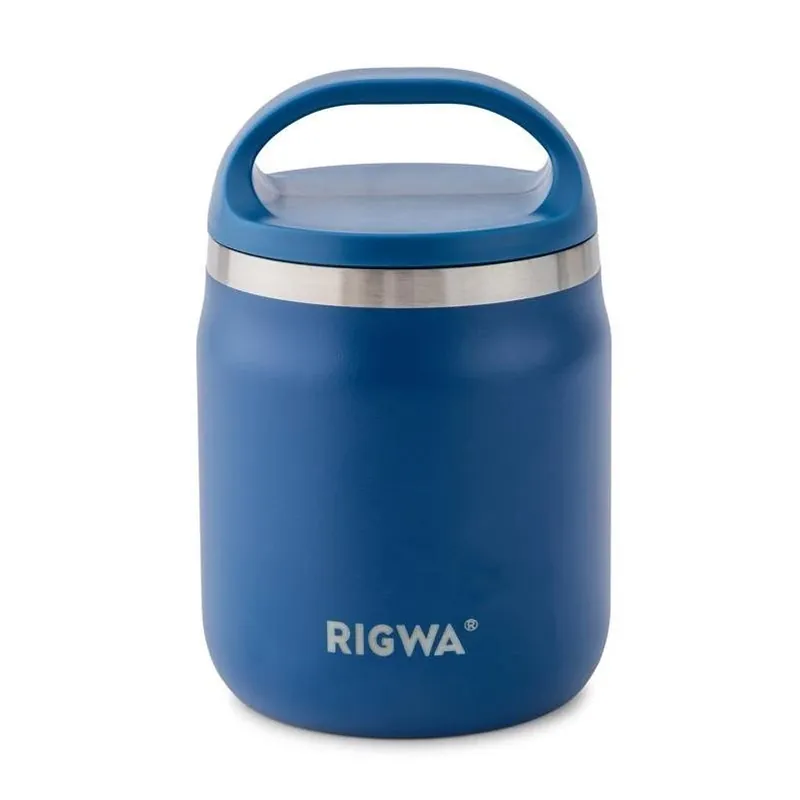 Rigwa Life 20 oz Navy Stainless Steel Vacuum Insulated Food Jar – Leak‑Proof Portable Container