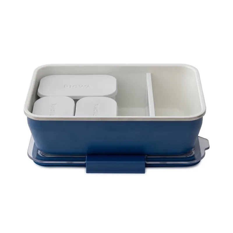 Rigwa Life 46‑oz Navy Stainless Steel Bento Lunch Box – 5‑Piece Food Storage Set