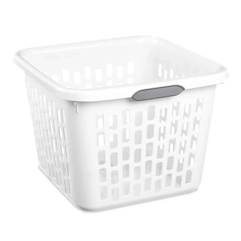 Sterilite White Plastic Laundry Basket With Sturdy Handle – Durable Home Organizer