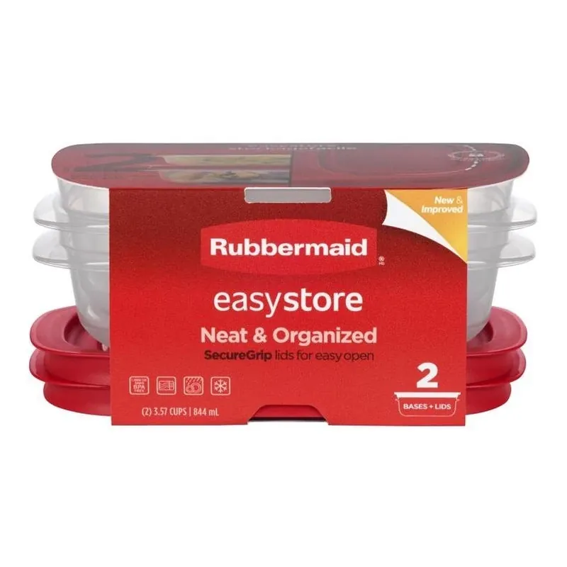 Rubbermaid Easy Store Clear 3.6‑Cup Food Storage Container Set – 2 Pack