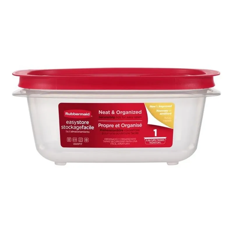 Rubbermaid Easy Store Clear 5.3‑Cup Food Storage Container With Snap‑Lock Lid