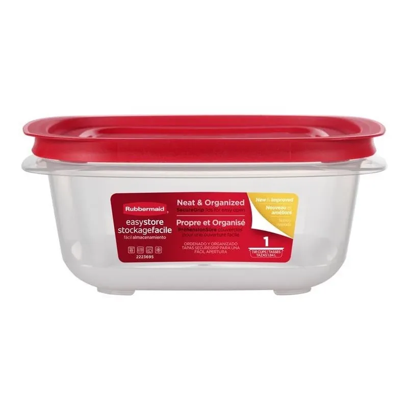 Rubbermaid Easy Store 7.81‑Cup Clear Square Food Storage Container With Lid