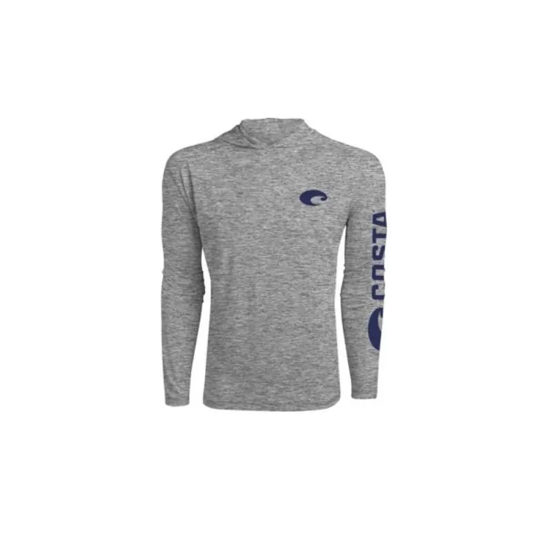 Costa Men’s Heather Gray Long Sleeve Crew Neck Tee – Size L