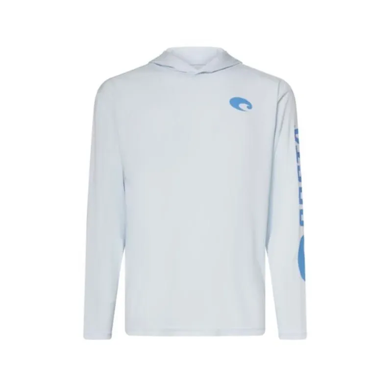 Costa Men‘s Arctic Blue XXL Technical Hooded Long‑Sleeve Performance Tee