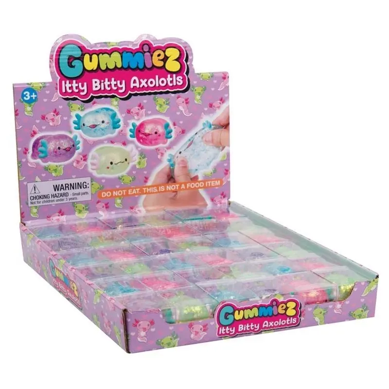 Playmaker Toys Itty Bitty Axolotls Gummiez – Soft Chewy Toy For Kids 3+
