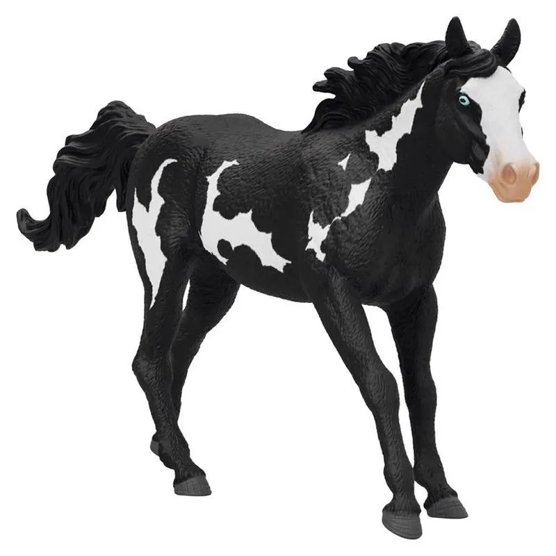 Schleich Realistic Paint Horse Gelding Figurine – White & Black