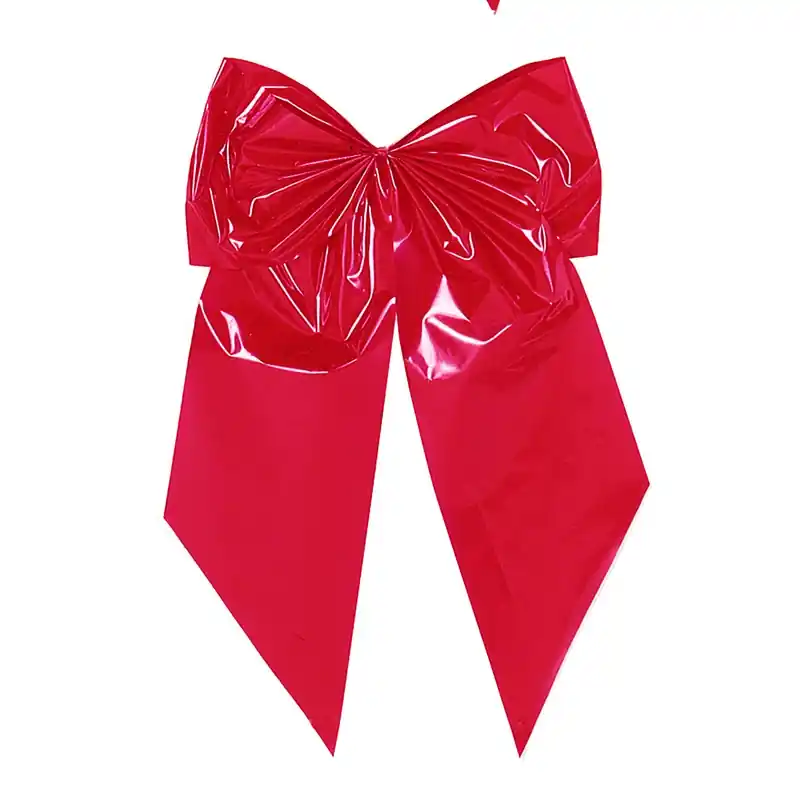 Christmas Bow, 2-Loop, Red Poly, 15 X 24 X 7-In.