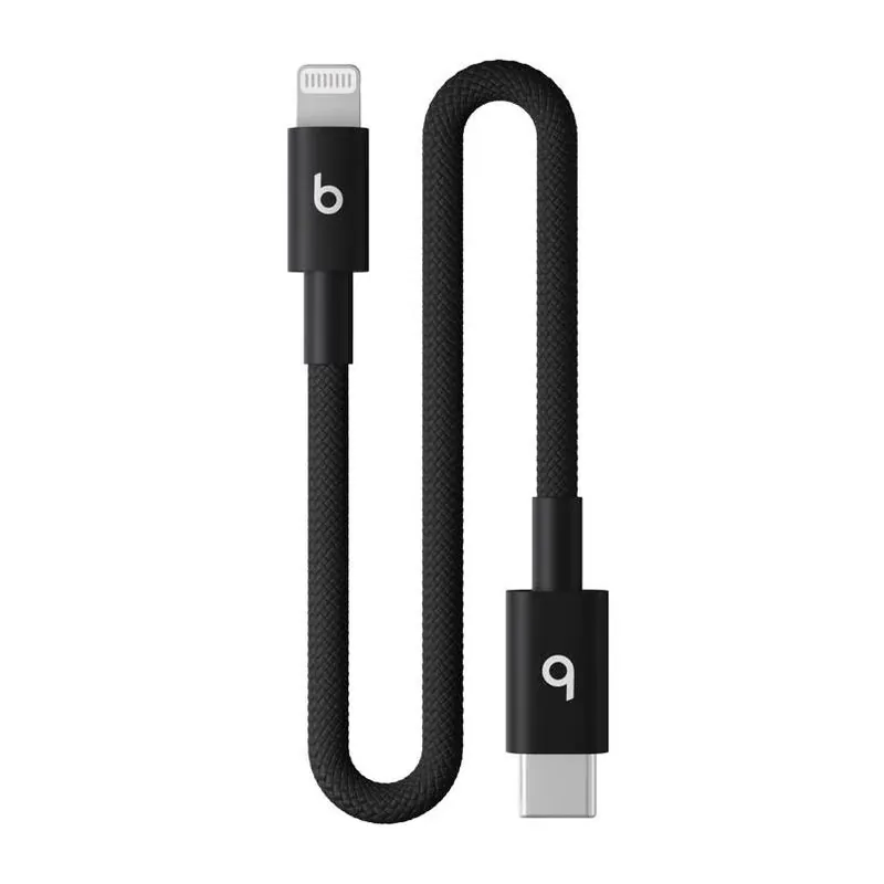 Beats 8‑Foot Lightning To USB‑C Charging Cable – Black, Braided Design