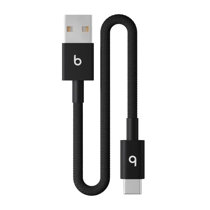 Beats 8‑Inch USB‑A To USB‑C Black Charging Cable – Fast Sync & Power
