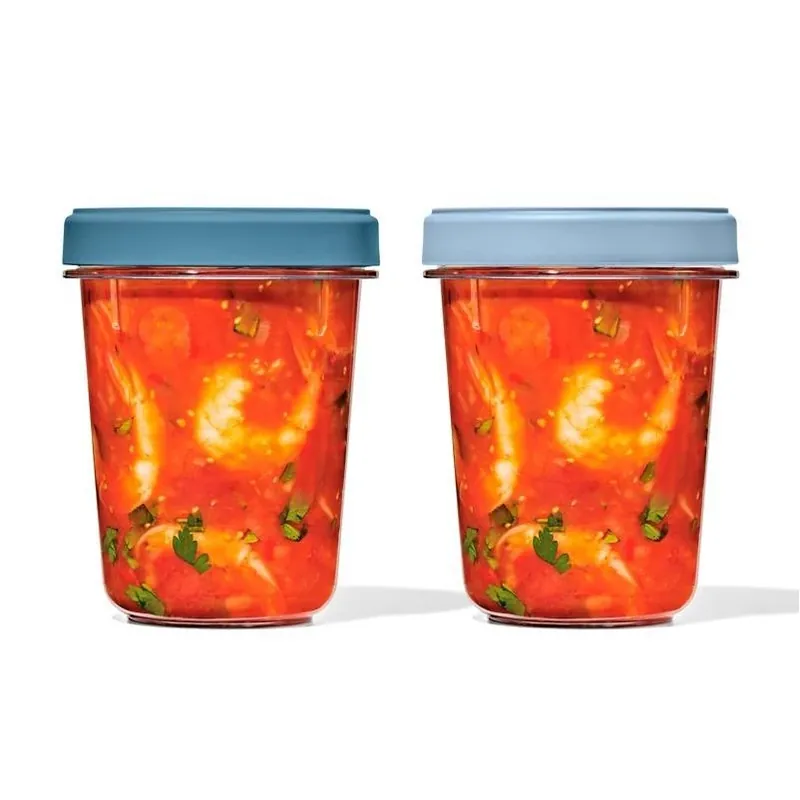 OXO Good Grips 32 oz Blue‑Clear Food Storage Container Pair – Freezer, Microwave & Dishwasher Safe