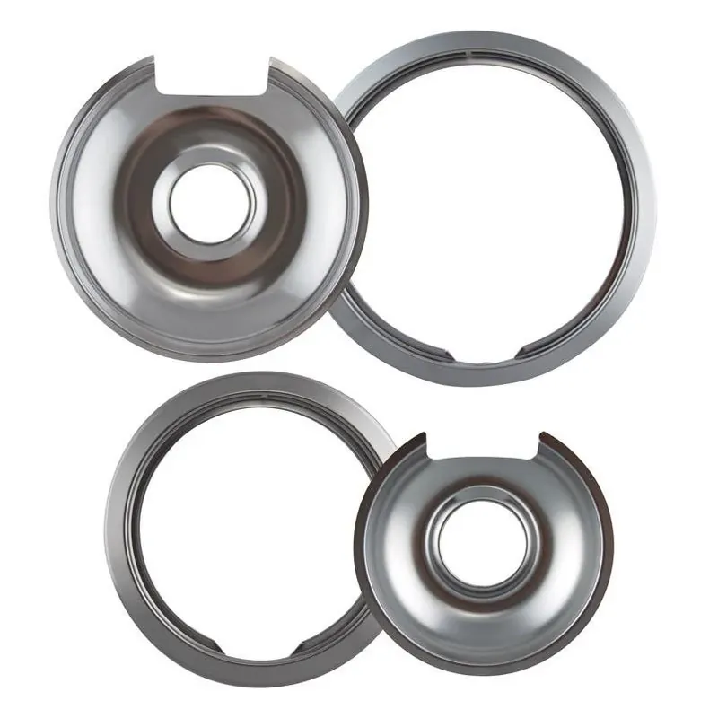 Range Kleen 6.19‑Inch Steel Drip Pan Set With Trim Rings – Pack Of 4