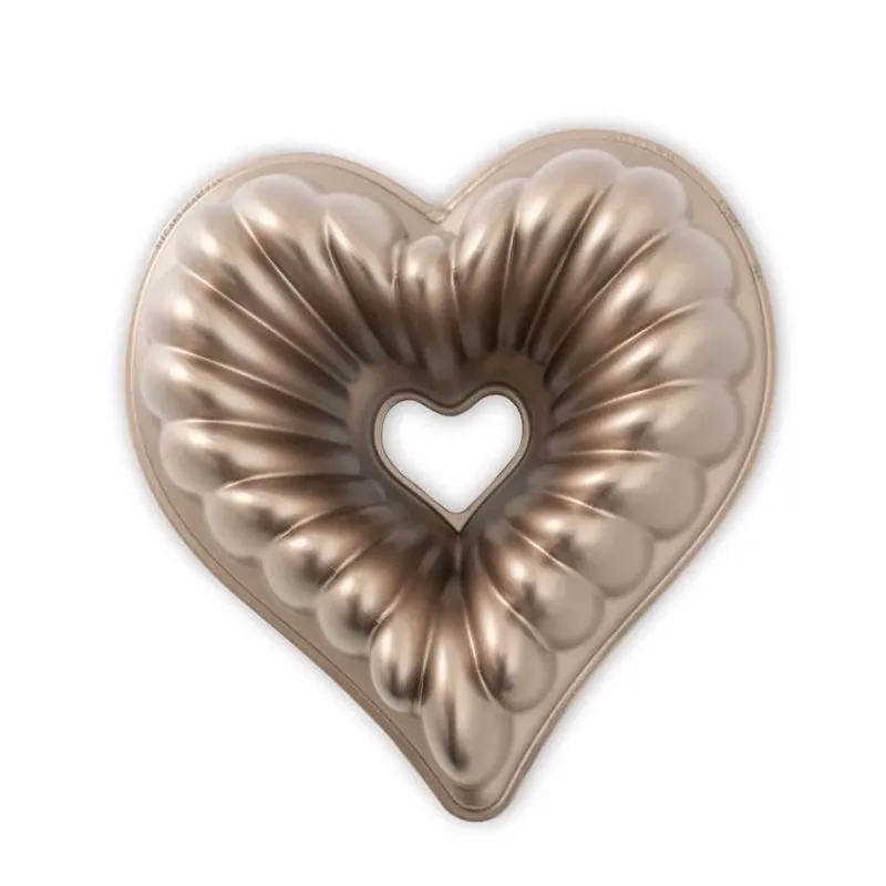 Elegant Heart Bundt Pan, Red/copper, 10 Cup Capacity