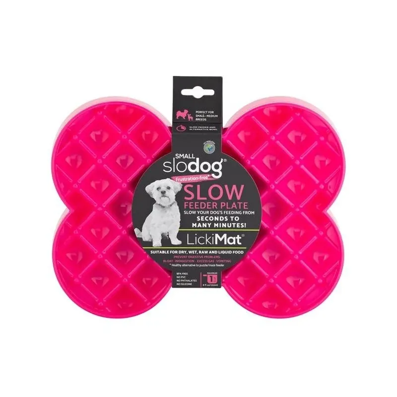 LickiMat Slodog Pink Small Puzzle Slow‑Feeder Bowl For Dogs