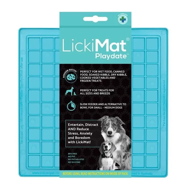 Turquoise Rubber Slow-Feed Dog Bowl – LickiMat Playdate