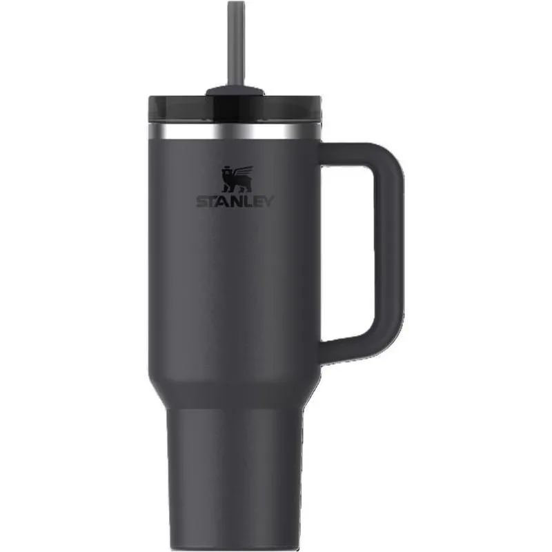 Stanley Quencher H2.0 40‑oz Double‑Wall Vacuum Tumbler – Black, BPA‑Free Stainless Steel