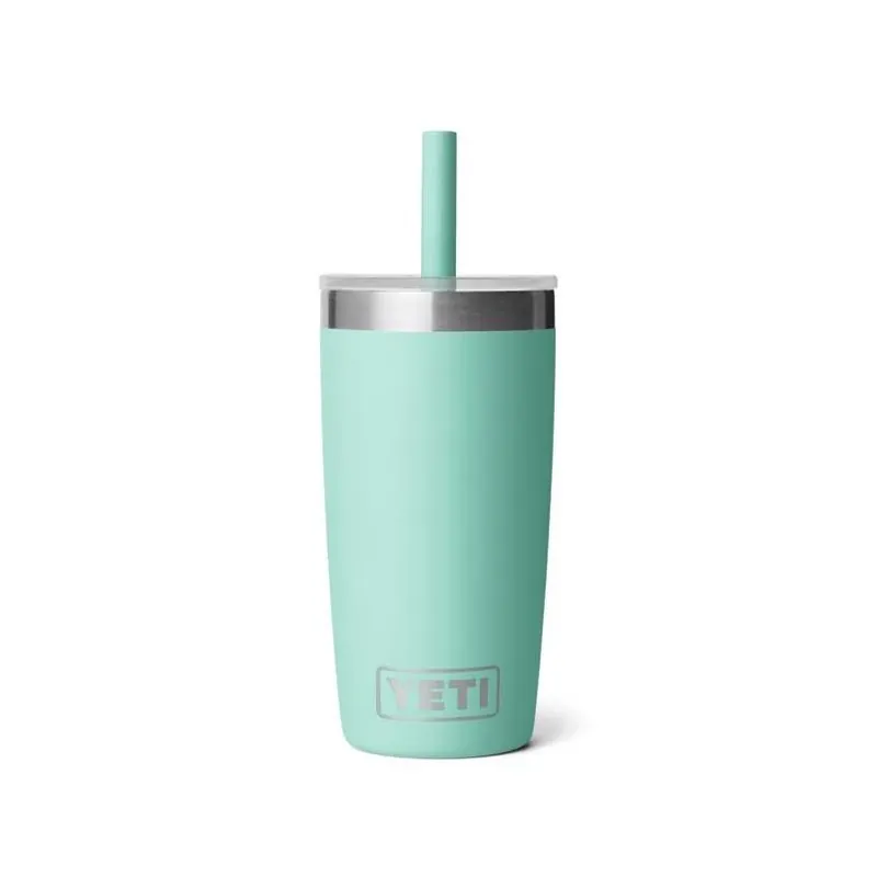 YETI Rambler Jr 10‑oz Seafoam Kids Drink Cup With Silicone Straw – BPA‑Free Stainless Steel