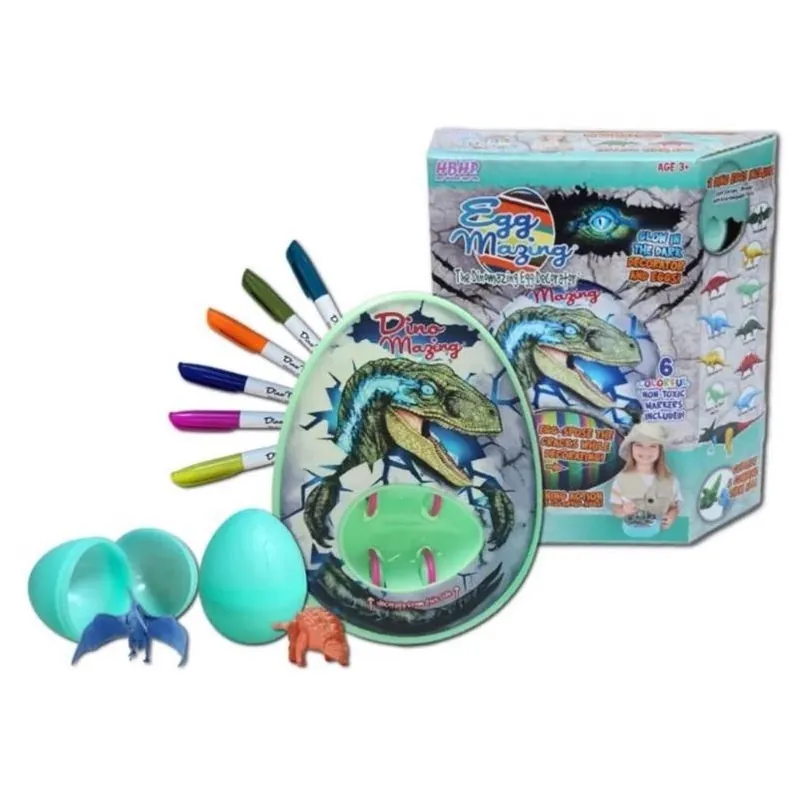 Dinosaur Egg Decorating Kit – 9‑Piece Multicolor Set By Hey Buddy Hey Pal