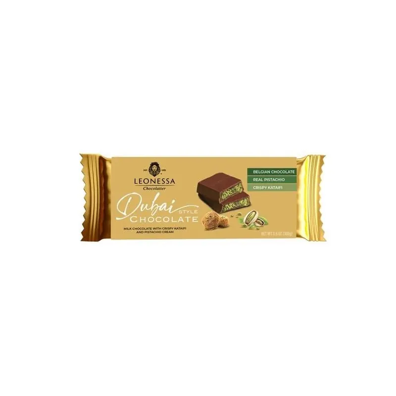 Leonessa Pistachio Cream Milk Chocolate Bar – 3.5 oz Gourmet Treat