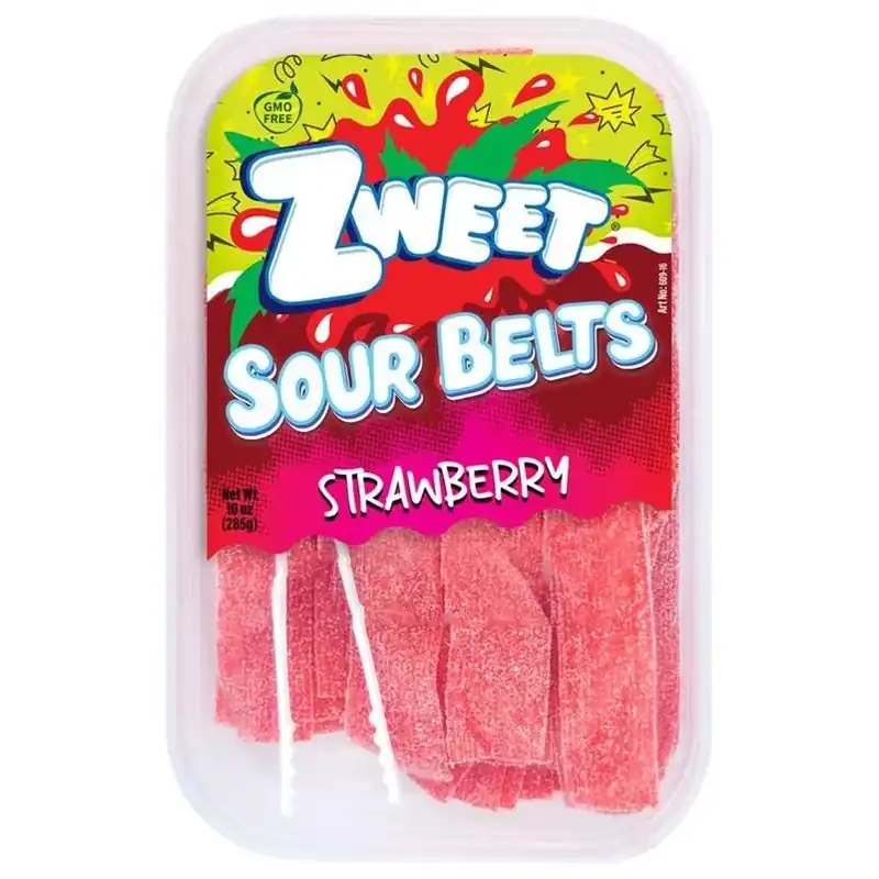 Zweet Strawberry Sour Belts Licorice Candy – 10 oz Sweet‑Sour Snack