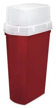 Sterilite Wrap Box 30 In. Clear/Red Wrapping Paper Storage Container 30 In. H X 10.75 In. W X 17.13