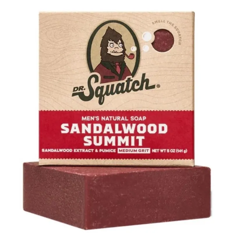 Dr. Squatch Sandalwood Summit 5‑oz Bar Soap – Earthy Masculine Cleanser