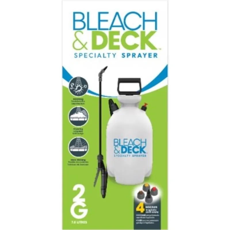 FGI 2‑Gallon Heavy‑Duty Deck & Bleach Sprayer With Adjustable Nozzle