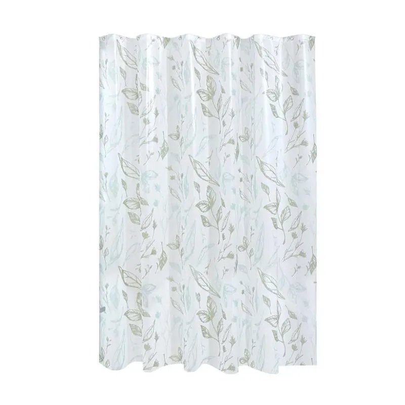 IDesign Frosted Leaf White PEVA Shower Curtain – 72" X 72"